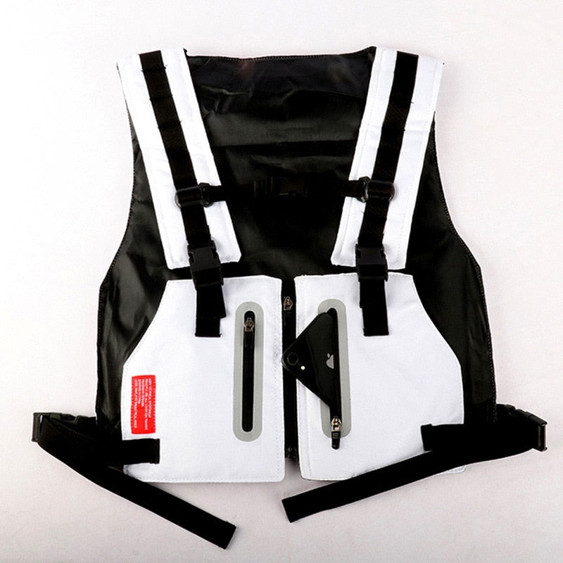 Tactical Chest Rig Utility Vest White, One Size - Streetwear Vest - Slick Street