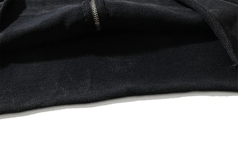 Dusty Black Color Classical Zipper Hoodie ,  - Streetwear Hoodie - Slick Street