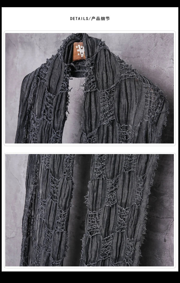 Ripped Design Round Neck Scarf , - Streetwear Accessories - Slick Street
