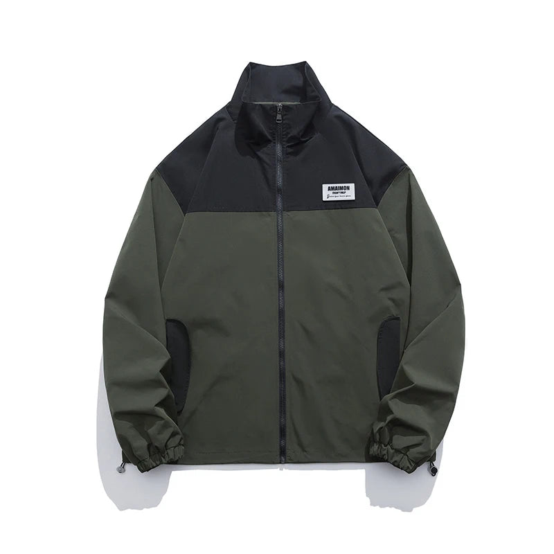 AMAIMON Stand-Up Collar Windbreaker Jacket ,  - Streetwear Jacket - Slick Street