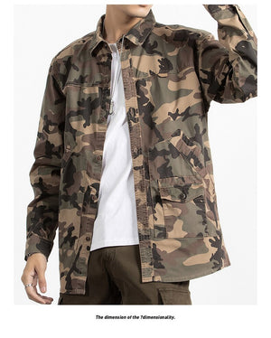 Classic Safari Camo Style Patch Pocket Jacket ,  - Streetwear Jacket - Slick Street