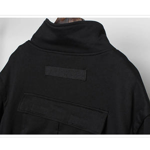 Blackish Gothic Long Trench Multi Pocket  Coat ,  - Streetwear Coat - Slick Street