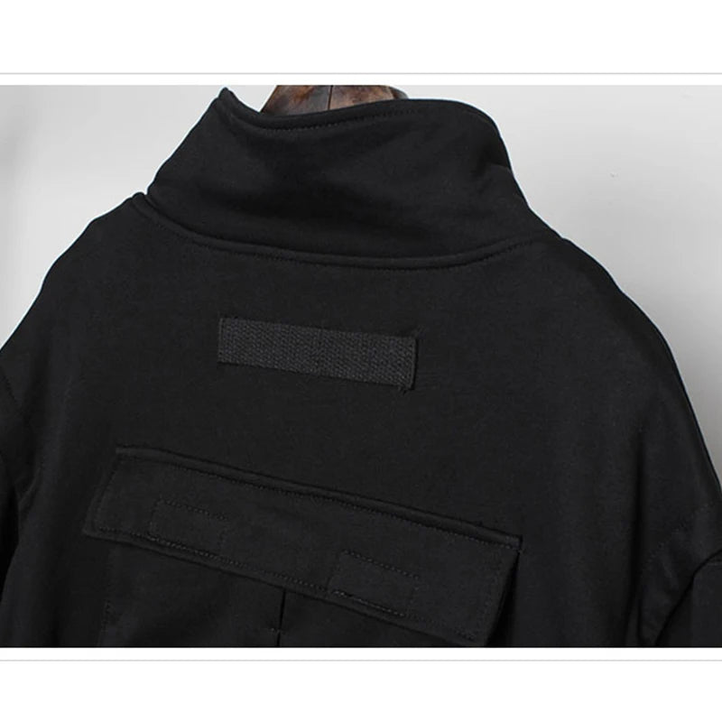 Blackish Gothic Long Trench Multi Pocket  Coat ,  - Streetwear Coat - Slick Street