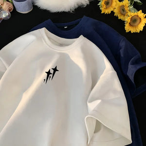 Knobby Star Graphic Crew Neck T-Shirt , - Streetwear T-Shirts - Slick Street