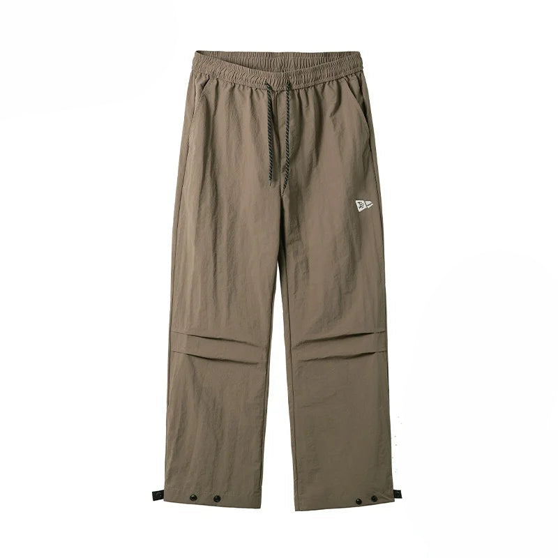 Hiking Style Straight Leg Pants Khaki, M - Streetwear Pants - Slick Street