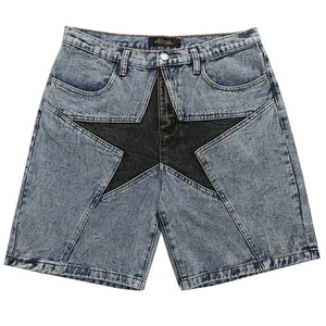 Star Denim Shorts blue, 32 inch - Streetwear Shorts - Slick Street