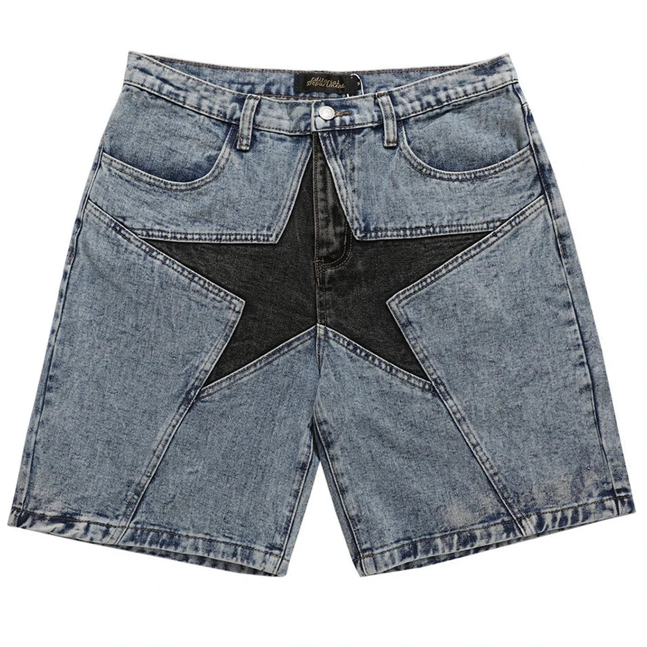 Star Denim Shorts blue, 32 inch - Streetwear Shorts - Slick Street