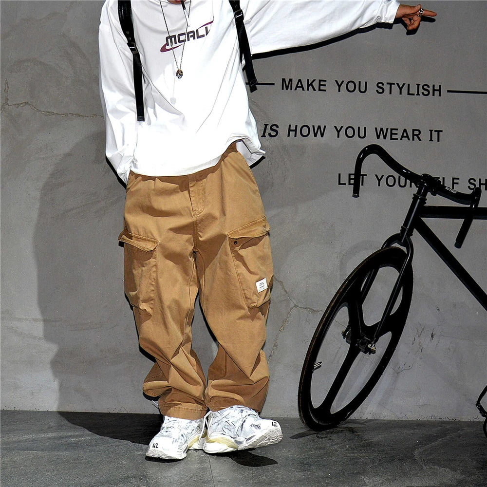 Ankle Length Baggy Cargo Pants , - Streetwear Pants - Slick Street