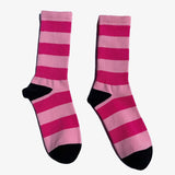 Funky Dunky Hipster Striped Socks Pink, One Size - Streetwear Socks - Slick Street