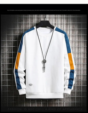 Color Block Reglan Long Sleeve Sweatshirt White, XS - Streetwear Sweatshirts - Slick Street