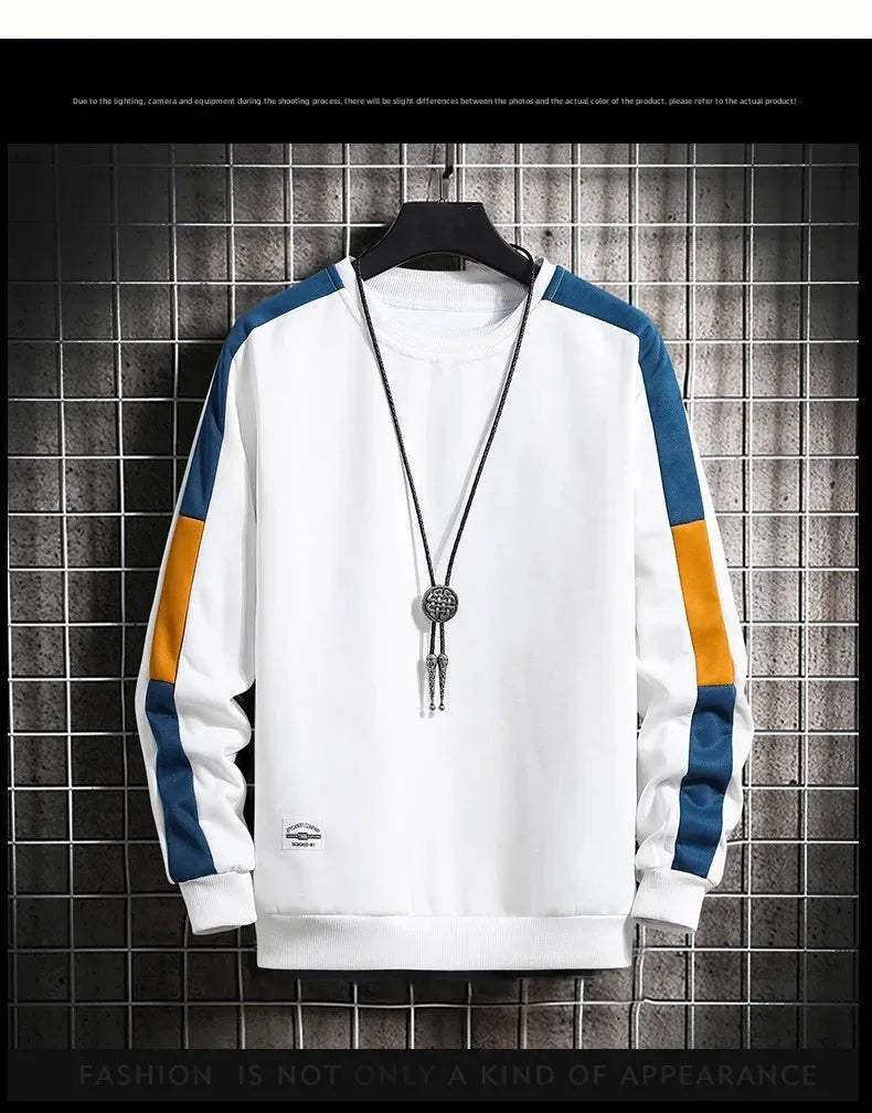 Color Block Reglan Long Sleeve Sweatshirt White, XS - Streetwear Sweatshirts - Slick Street