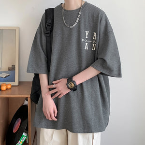 YUEHANANNA Double Shaded Star Graphic T-Shirt Dark Grey, M - Streetwear T-Shirts - Slick Street
