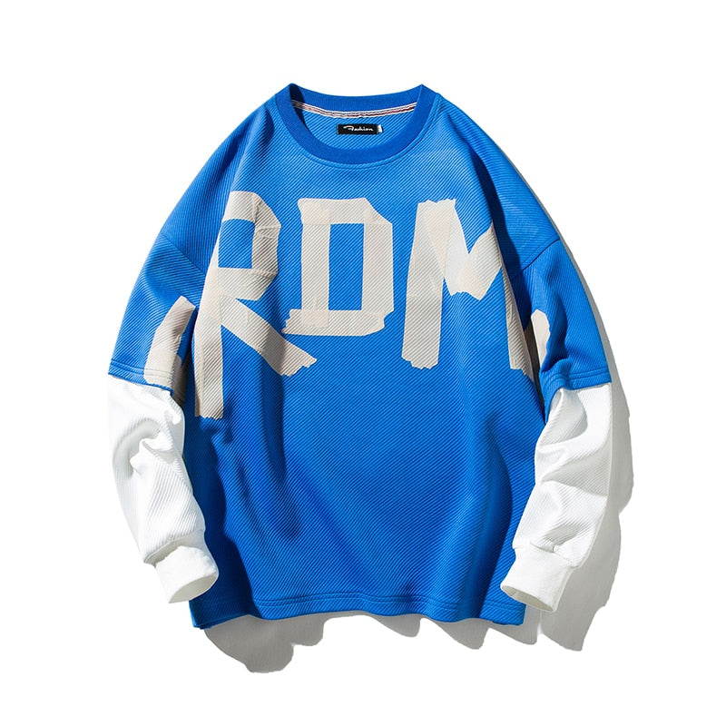 RDM Raglan Sleeve Sweatshirt Blue, XS - Streetwear Sweatshirt - Slick Street