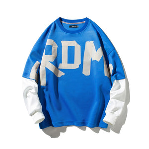 RDM Raglan Sleeve Sweatshirt Blue, XS - Streetwear Sweatshirts - Slick Street