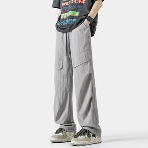Plain Color Outdoor Straight Pants XS, Silver - Streetwear Pants - Slick Street