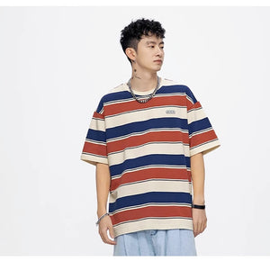BEAUTE-OUS Varied Color Stripe T-Shirt ,  - Streetwear T-Shirt - Slick Street