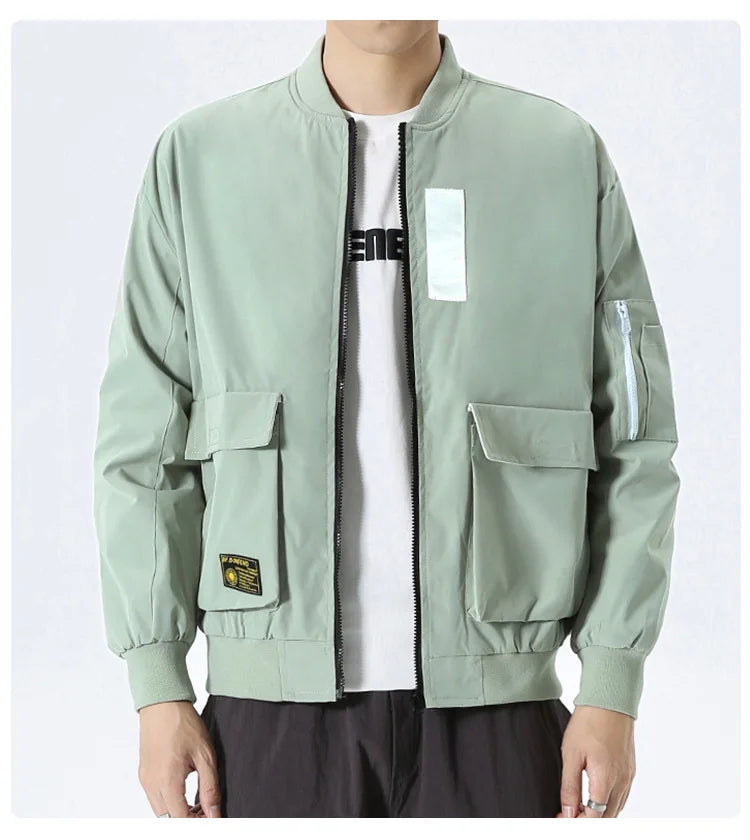 Double Pocket Sleeve Zipper Style Jacket ,  - Streetwear Jacket - Slick Street