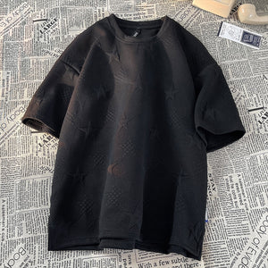 Youth Club Star Foaming Knitted T-Shirts Black, M - Streetwear T-Shirts - Slick Street