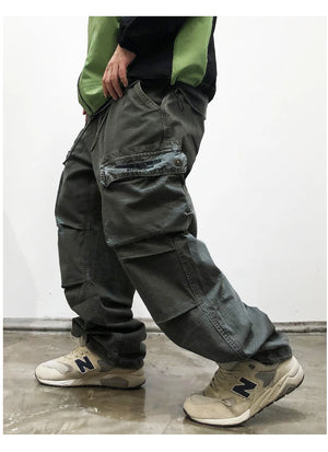 Tactical Straight Leg Elastic Waist Pants , - Streetwear Pants - Slick Street