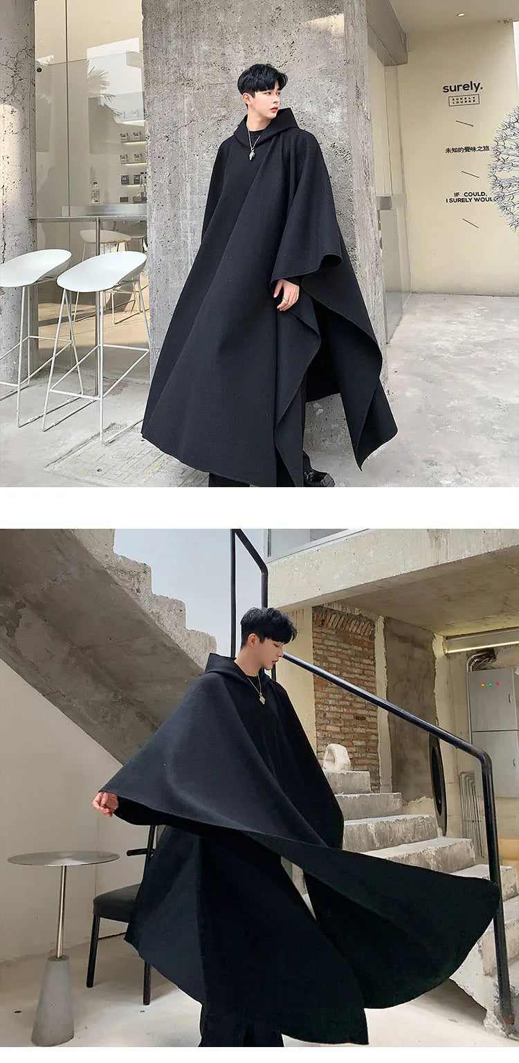 D1 Long Cape Cloak , - Streetwear Coat - Slick Street
