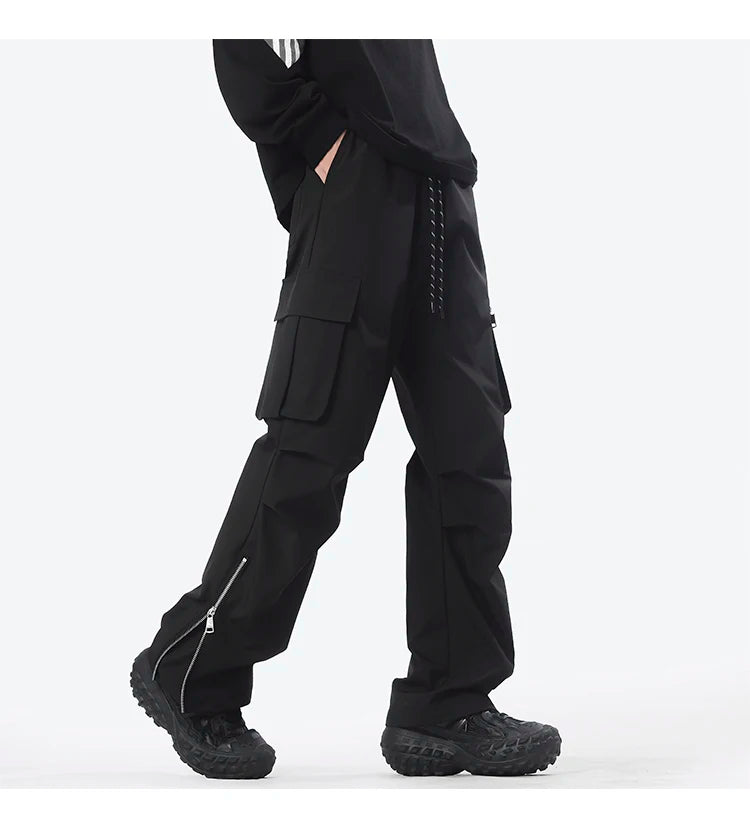 Ankle Length Half Zipper Pants , - Streetwear Pants - Slick Street