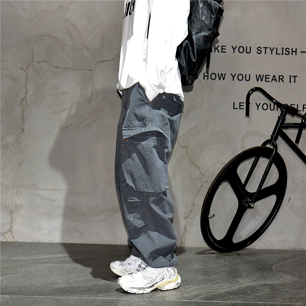 Paint Splash Multi Pockets Pants , - Streetwear Pants - Slick Street