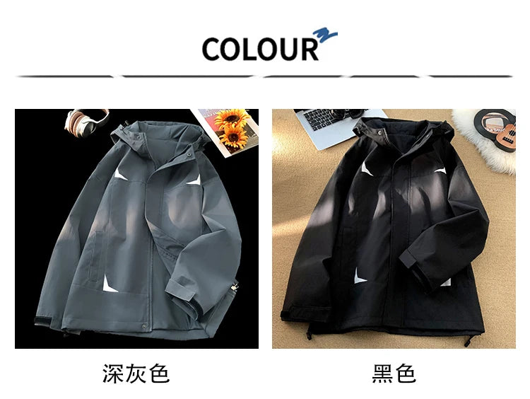 Dark Color Windbreaker Hoodie , - Streetwear Hoodie - Slick Street