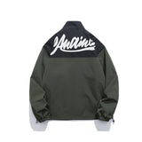 AMAIMON Stand-Up Collar Windbreaker Jacket Green, XS - Streetwear Jacket - Slick Street