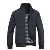 Plain Color Checkered Style Jacket Black, M - Streetwear Jacket - Slick Street