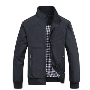 Plain Color Checkered Style Jacket Black, M - Streetwear Jacket - Slick Street