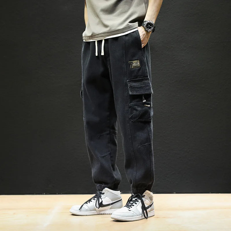Straight Fit Elastic Ankle Length Pants XS, Black - Streetwear Pants - Slick Street