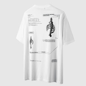 Centrum Artificial System Graphic Loose T-Shirt White, M - Streetwear T-Shirts - Slick Street