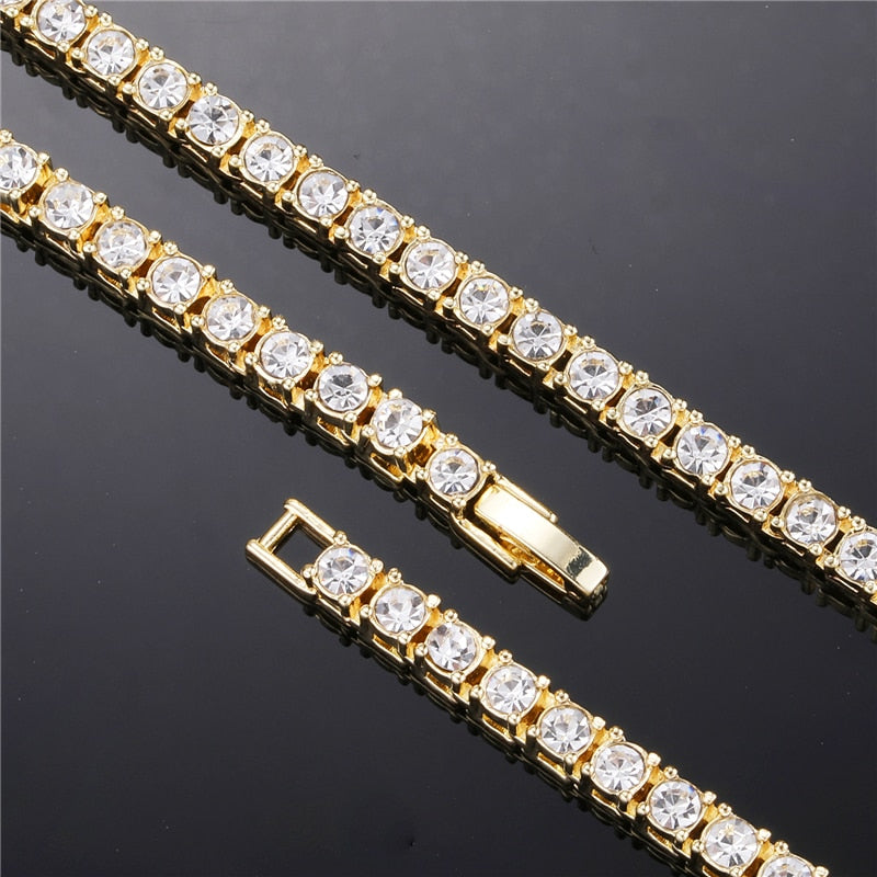 Crystal Rhinestone Tennis Necklace ,  - Streetwear Necklace - Slick Street