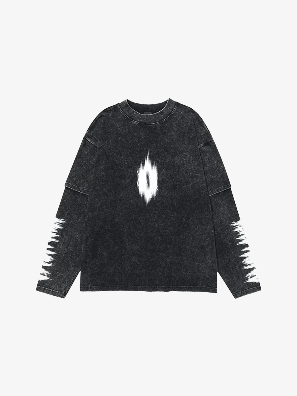 Coal Black Snowflake Long Sleeve Shirt , - Streetwear Shirt - Slick Street