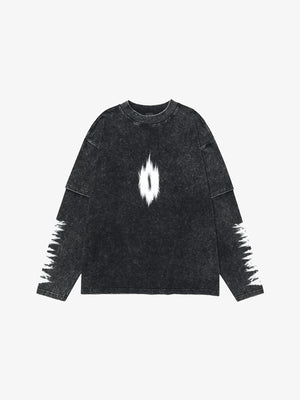 Coal Black Snowflake Long Sleeve Shirt , - Streetwear Shirt - Slick Street