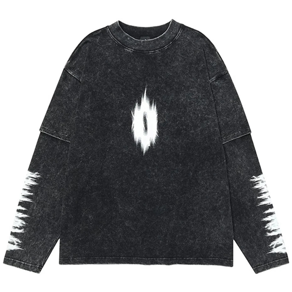 Coal Black Snowflake Sleeve T-Shirt Black, S - Streetwear T-Shirt - Slick Street