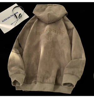 Malk Up Trend Suede Hoodie , - Streetwear Hoodie - Slick Street