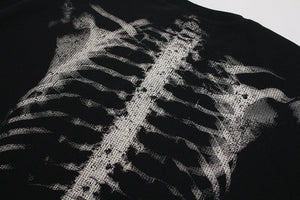 Skeleton B-Heart Graphic Sweatshirt , - Streetwear Sweatshirts - Slick Street