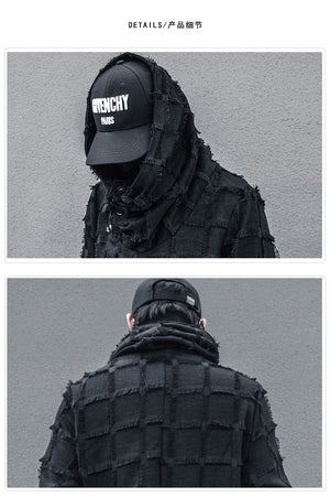 Mist Black Turtleneck Gothic Coat , - Streetwear Coat - Slick Street