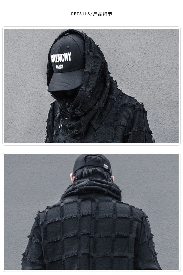 Mist Black Turtleneck Gothic Coat , - Streetwear Coat - Slick Street