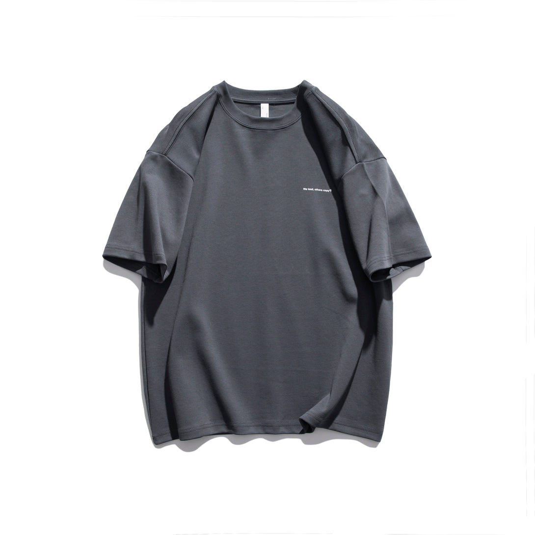We lead, others copy© Casual Solid T-Shirt Dark Gray, XXS - Streetwear T-Shirt - Slick Street