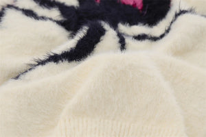 Star Spider Web Knitted Sweater , - Streetwear Sweater - Slick Street