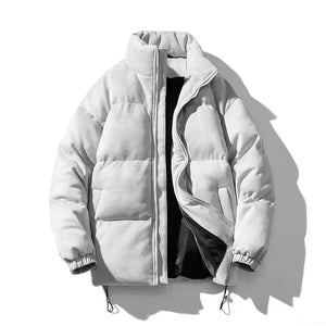 Solid Color Puff Sleeves Bubble Jacket Light Grey, XXS - Streetwear Jacket - Slick Street