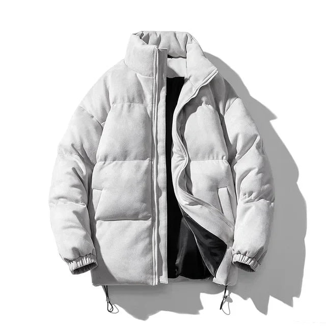Solid Color Puff Sleeves Bubble Jacket Light Grey, XXS - Streetwear Jacket - Slick Street