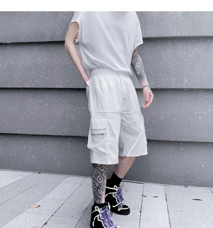 Solid Bermuda White Lining Shorts ,  - Streetwear Shorts - Slick Street