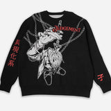 Judgement Boy Anime Loose Sweater Black, M - Streetwear Sweater - Slick Street