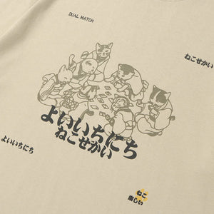 Dual Match Cats Playing Cards T-Shirt , - Streetwear T-Shirts - Slick Street