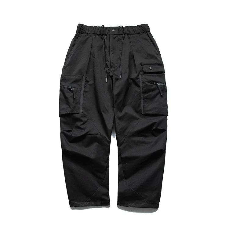 Multi-Pocket Elastic Waist Cargo Pants Black, XS - Streetwear Pants - Slick Street