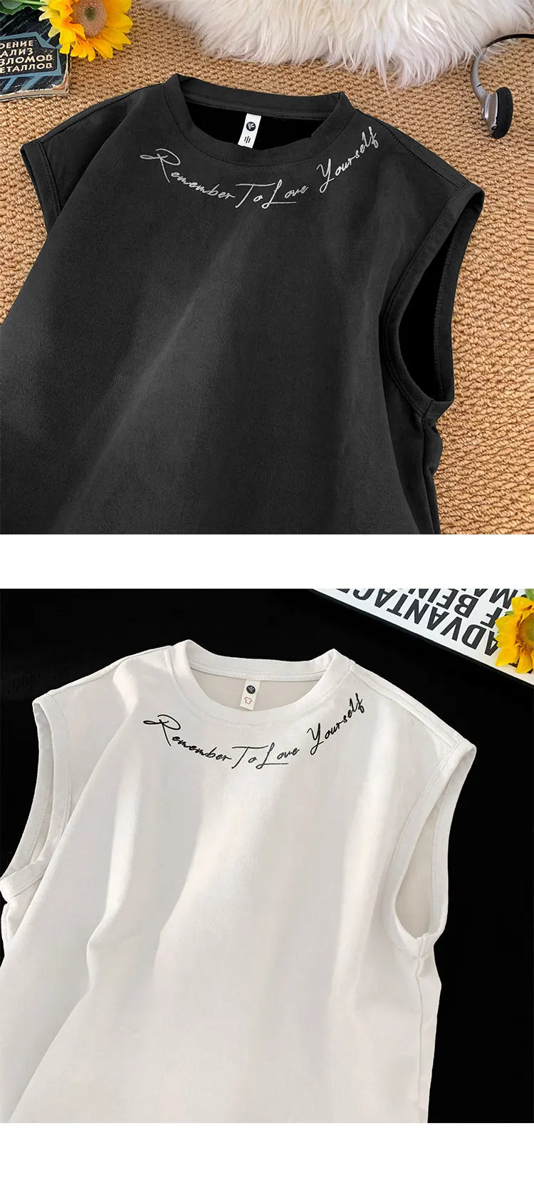 Remember To Love Yourself Sleeveless T-Shirt , - Streetwear T-Shirt - Slick Street