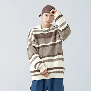 Stripe Embroidery Crochet Sweater ,  - Streetwear Sweater - Slick Street